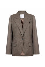 Co'Couture Veja Check Fitted Blazer Brown