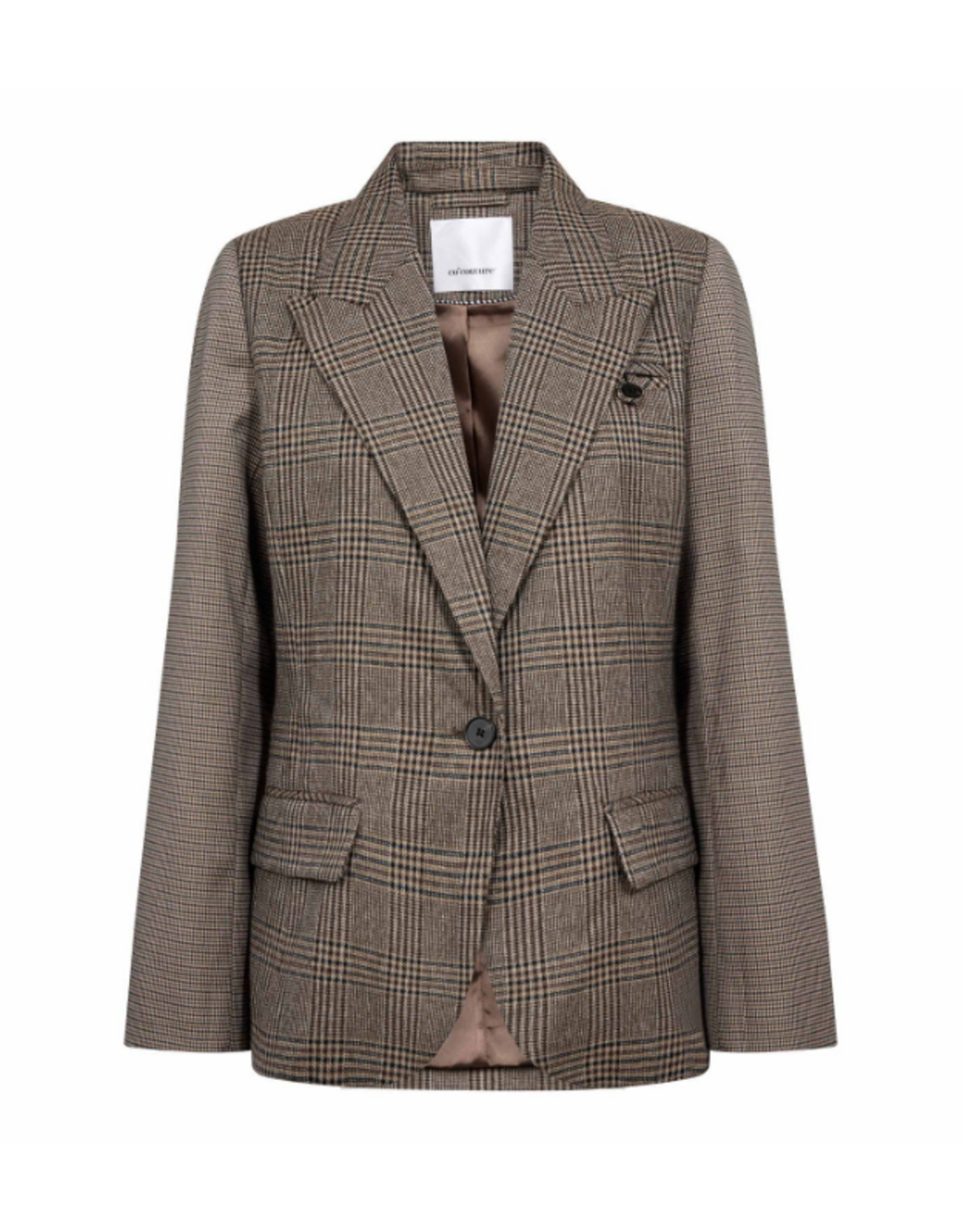 Co'Couture Veja Check Fitted Blazer Brown