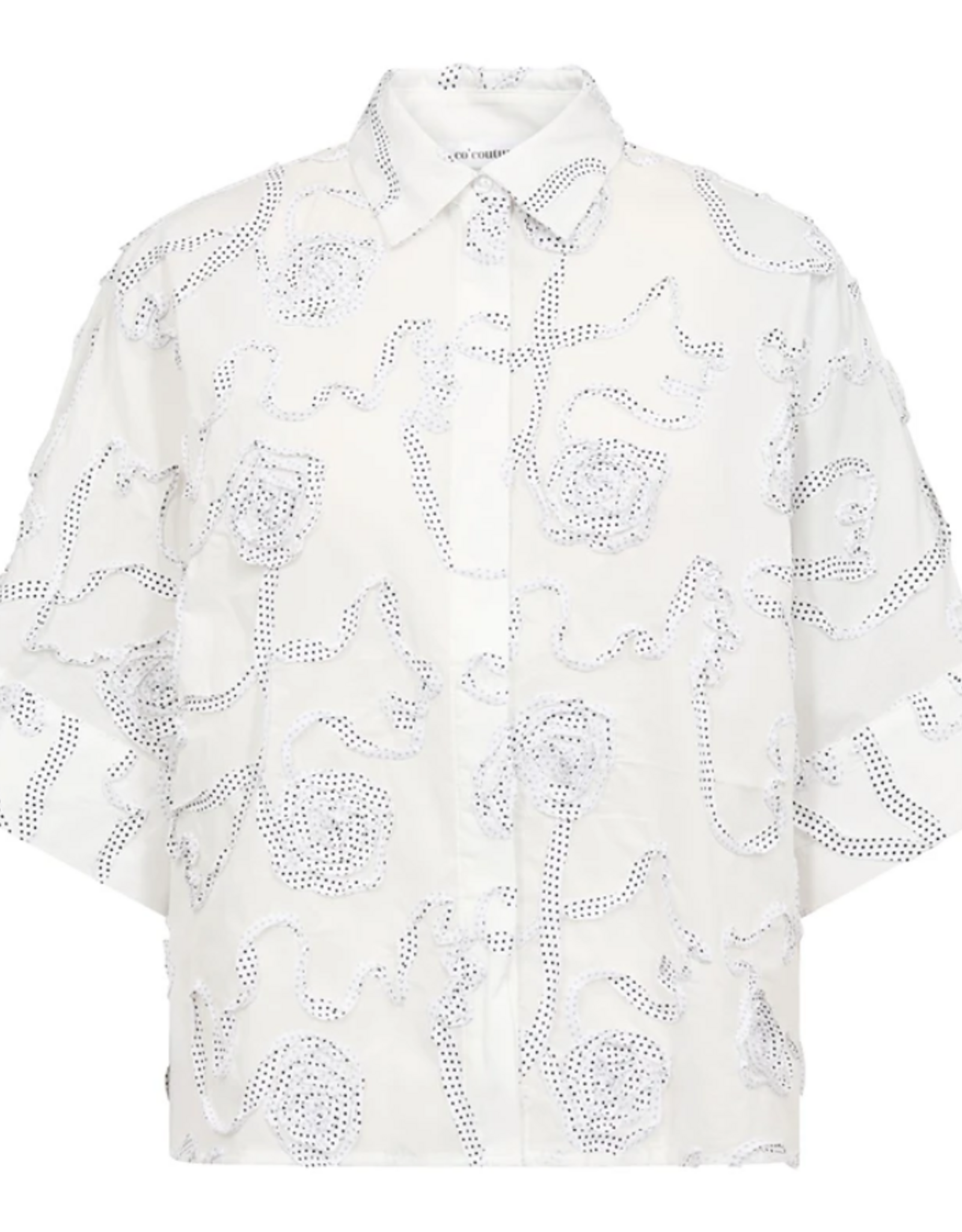 Co'Couture Elric Flower SS Shirt White