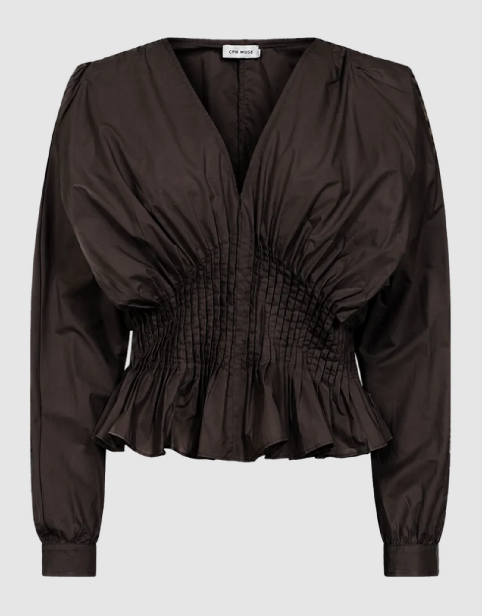Cph Muse 207362 Poplin Blouse Jacquard Mulch
