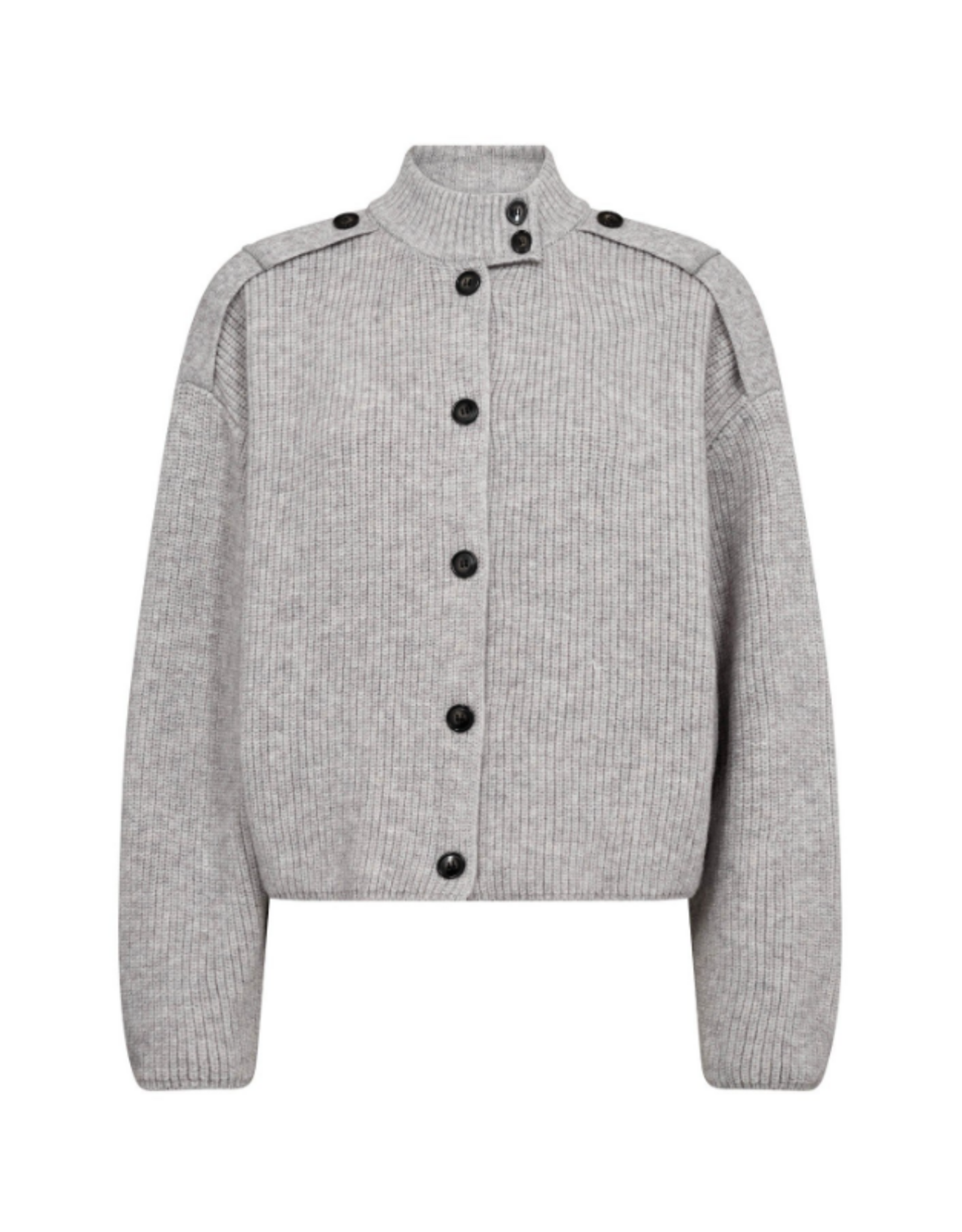 Co'Couture Row Utility Cardigan Grey Melange