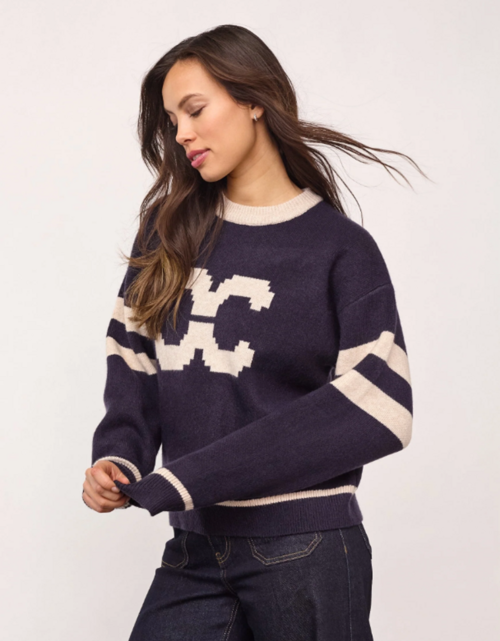 Co'Couture Row Coco Logo Knit Navy