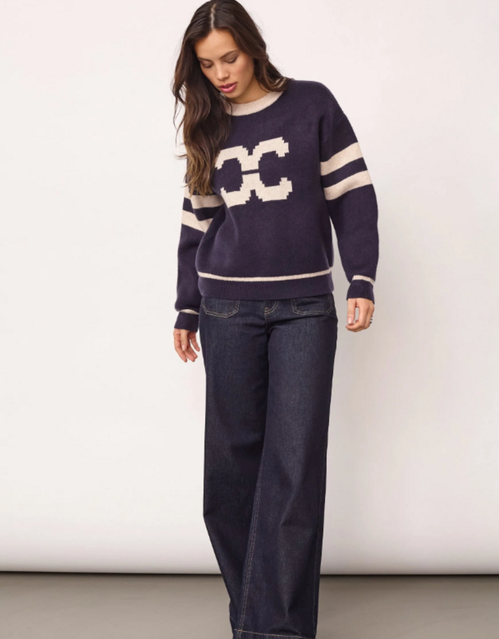 Co'Couture Row Coco Logo Knit Navy