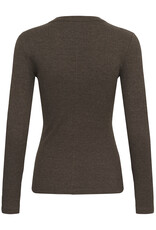 InWear Dagna Melange T-Shirt LS Chocolate Brown