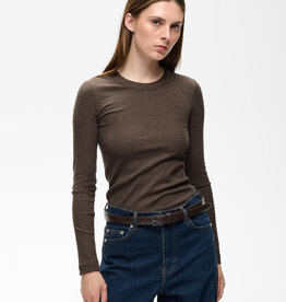InWear Dagna Melange T-Shirt LS Chocolate Brown