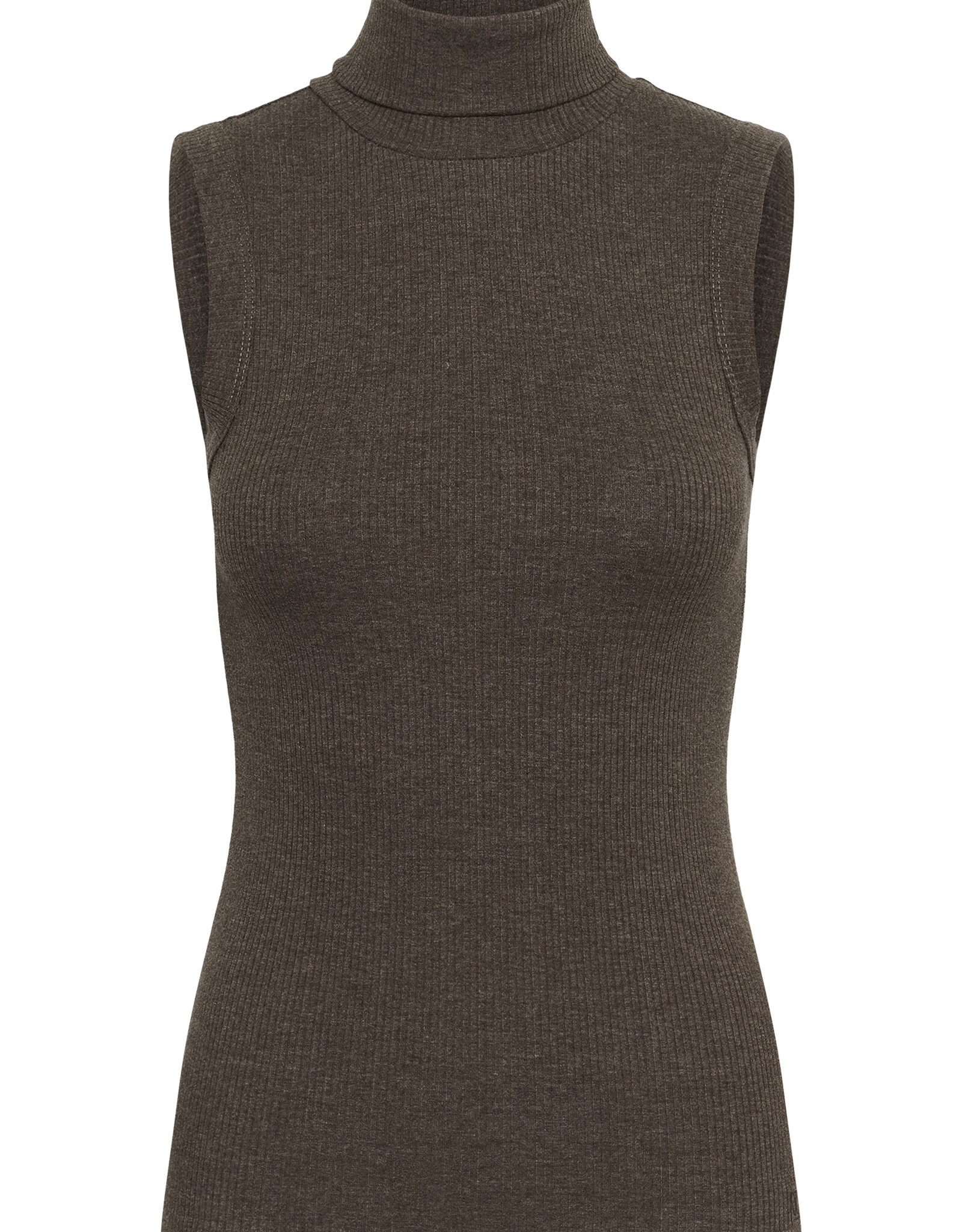 InWear Dagna Melange Rollneck Top Chocolate Brown