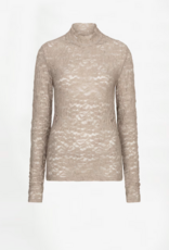 Dante 6 Irony Lace Turtle Neck Top Warm Greige