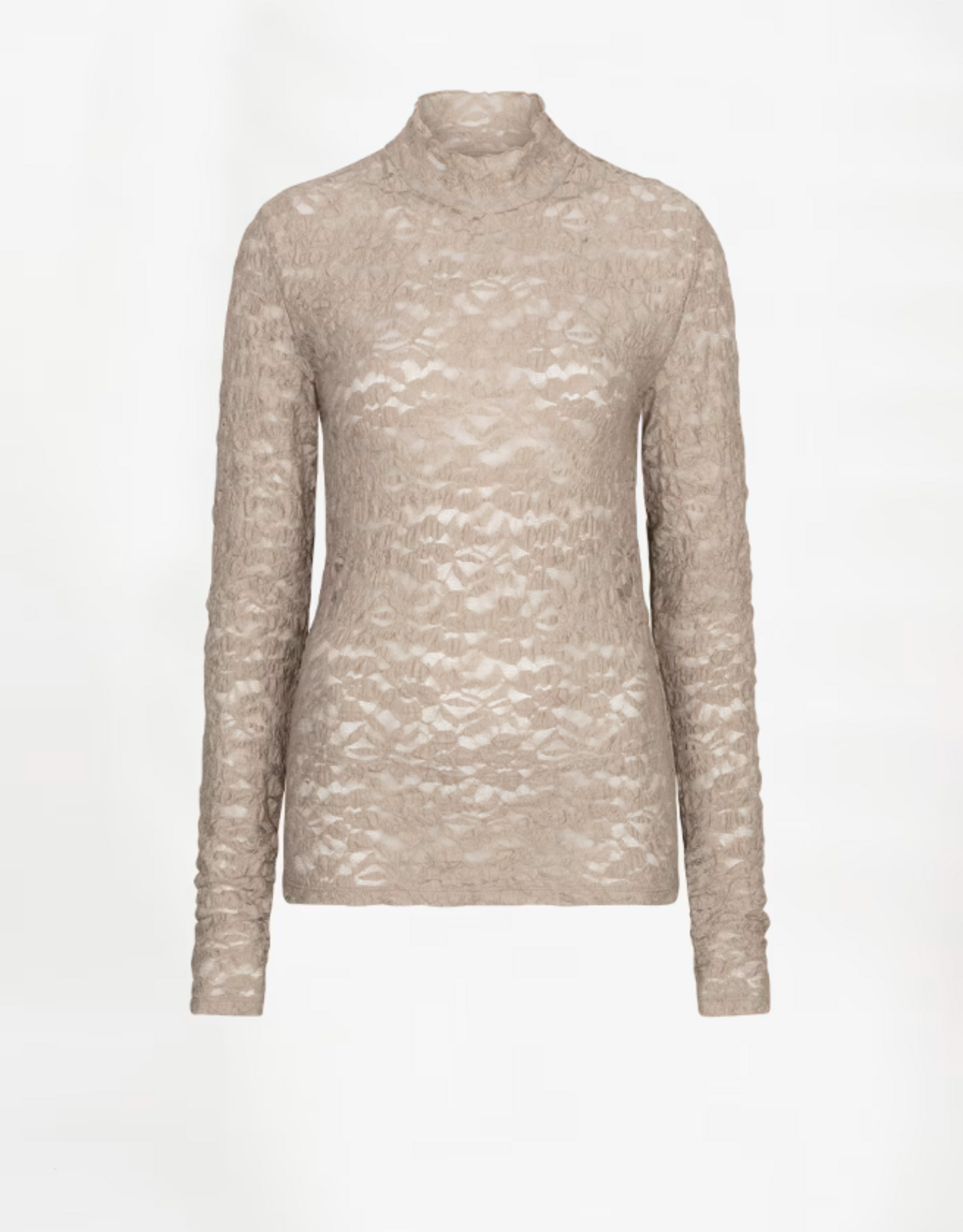 Dante 6 Irony Lace Turtle Neck Top Warm Greige