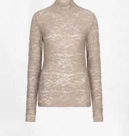 Dante 6 Irony Lace Turtle Neck Top Warm Greige