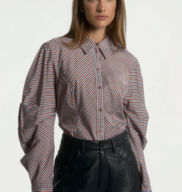 Aaiko Isabel Stripe Blouse Fudge