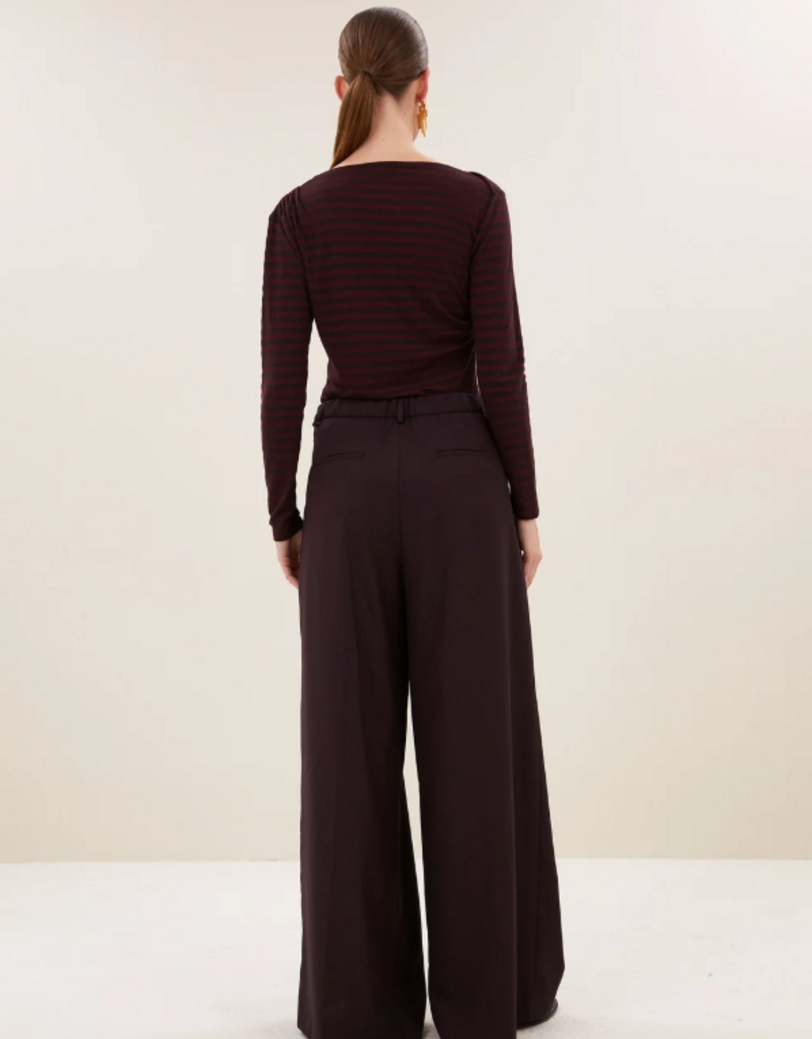 By Bar Leya Melange Stripe Top Pecan