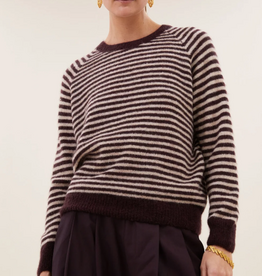 By Bar Sally Stripe Pullover Burgundy Chrush