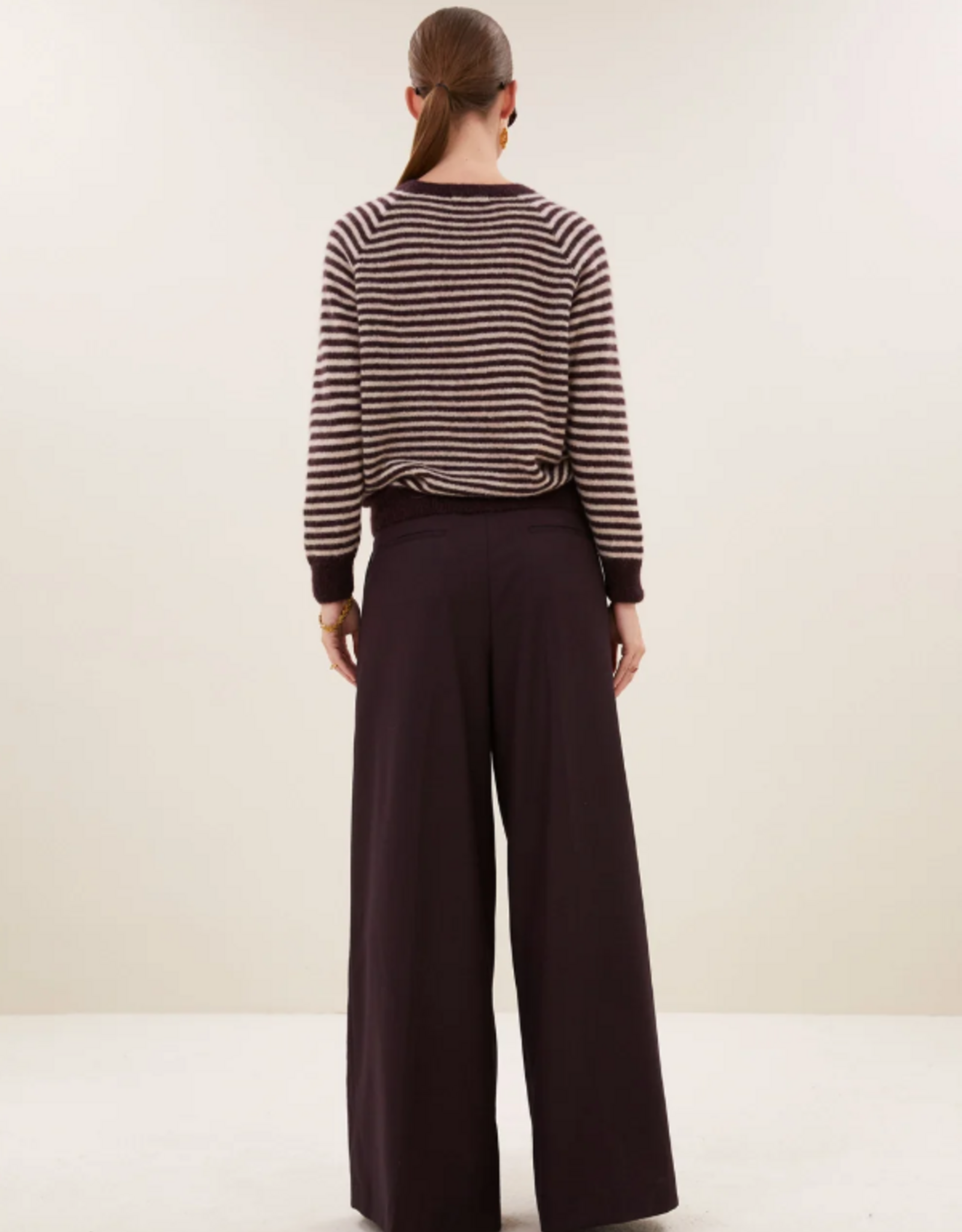 By Bar Sally Stripe Pullover Burgundy Chrush