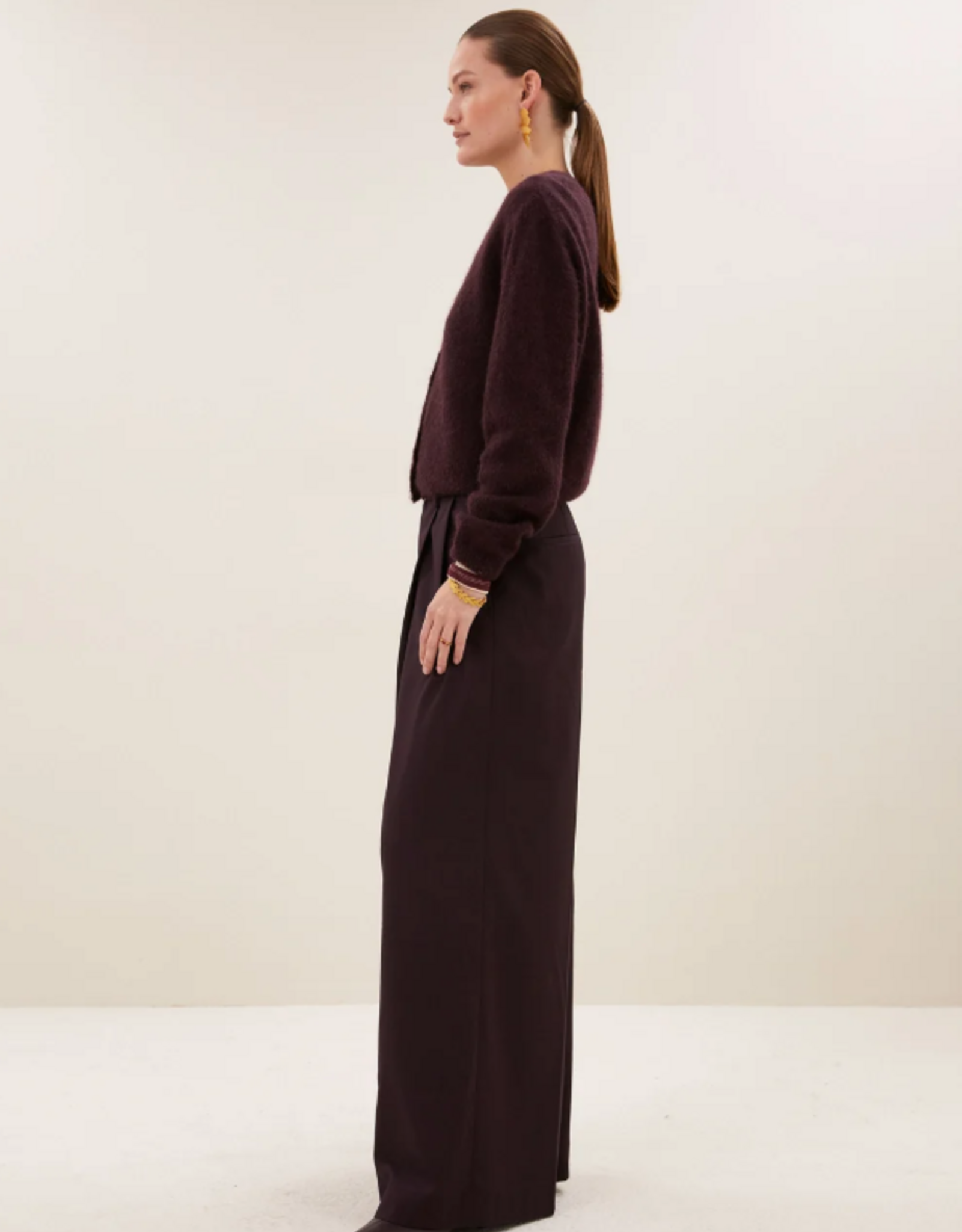 By Bar Cleo Cardigan Deep Wine