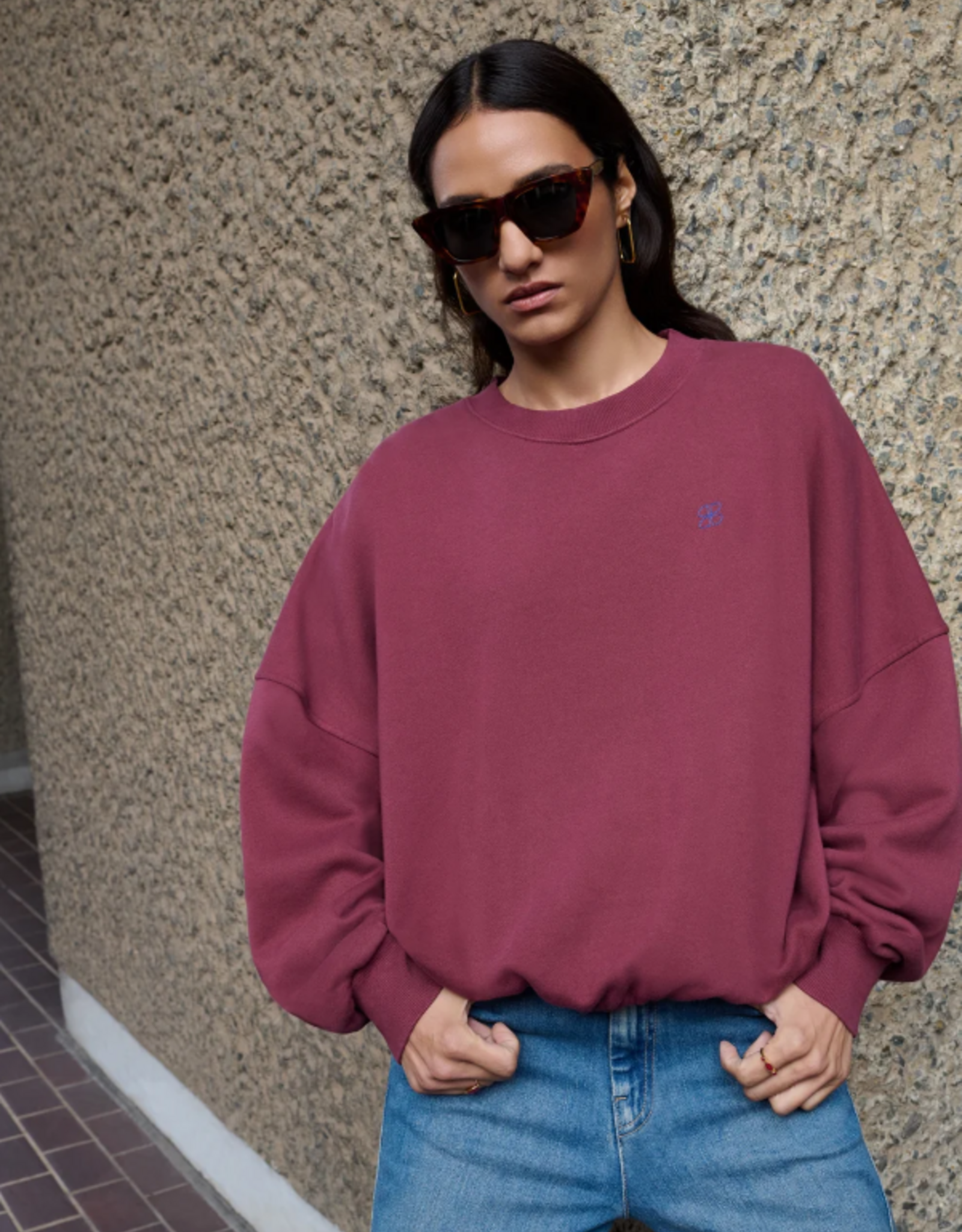By Bar Malyn Logo Sweater Burgundy Crush