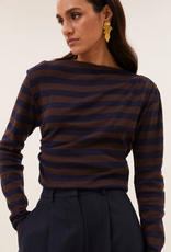 By Bar Leya Big Stripe Top Coffee Bean