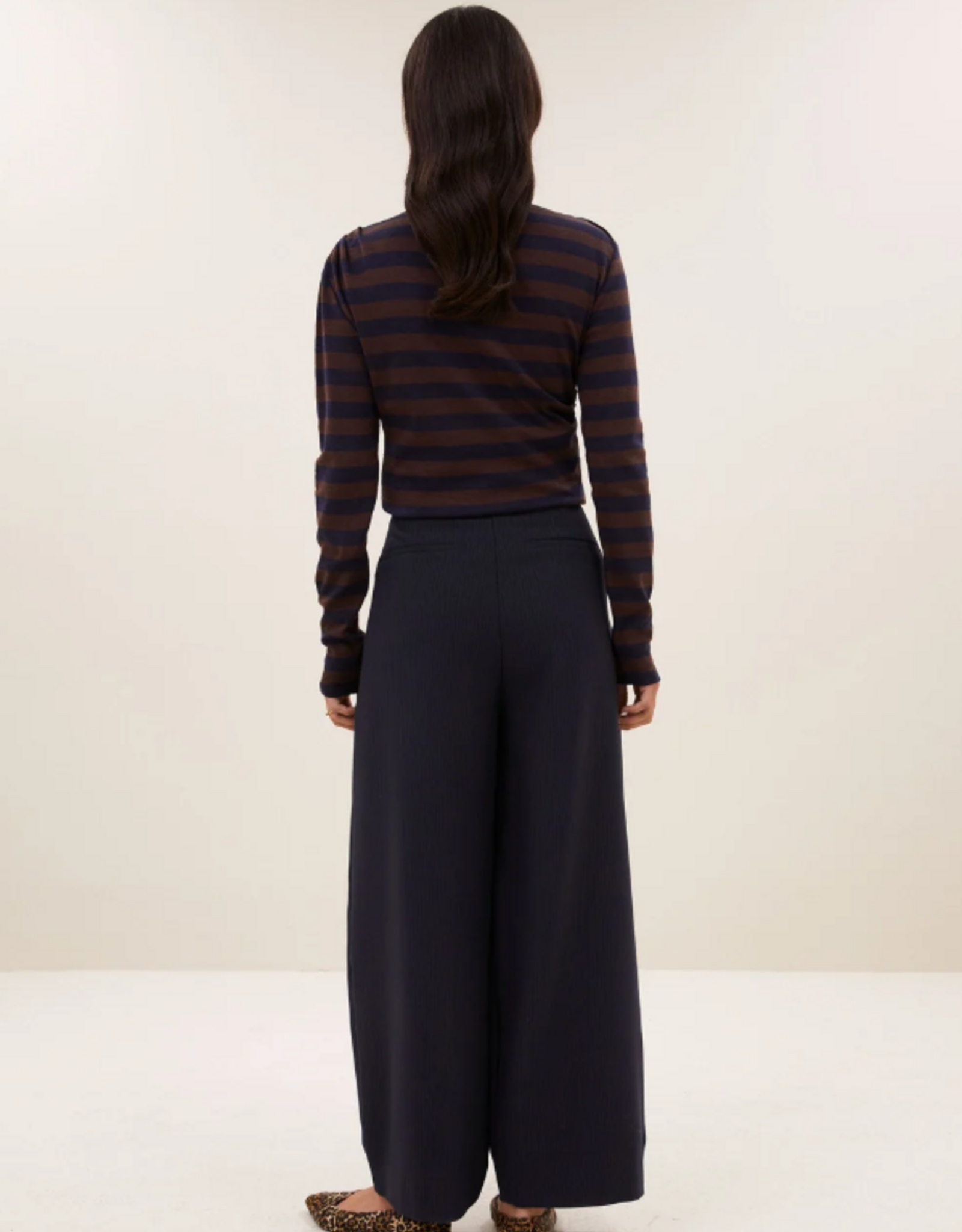 By Bar Leya Big Stripe Top Coffee Bean
