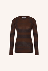 By Bar Basic LS Melange Stripe Top Coffee Bean