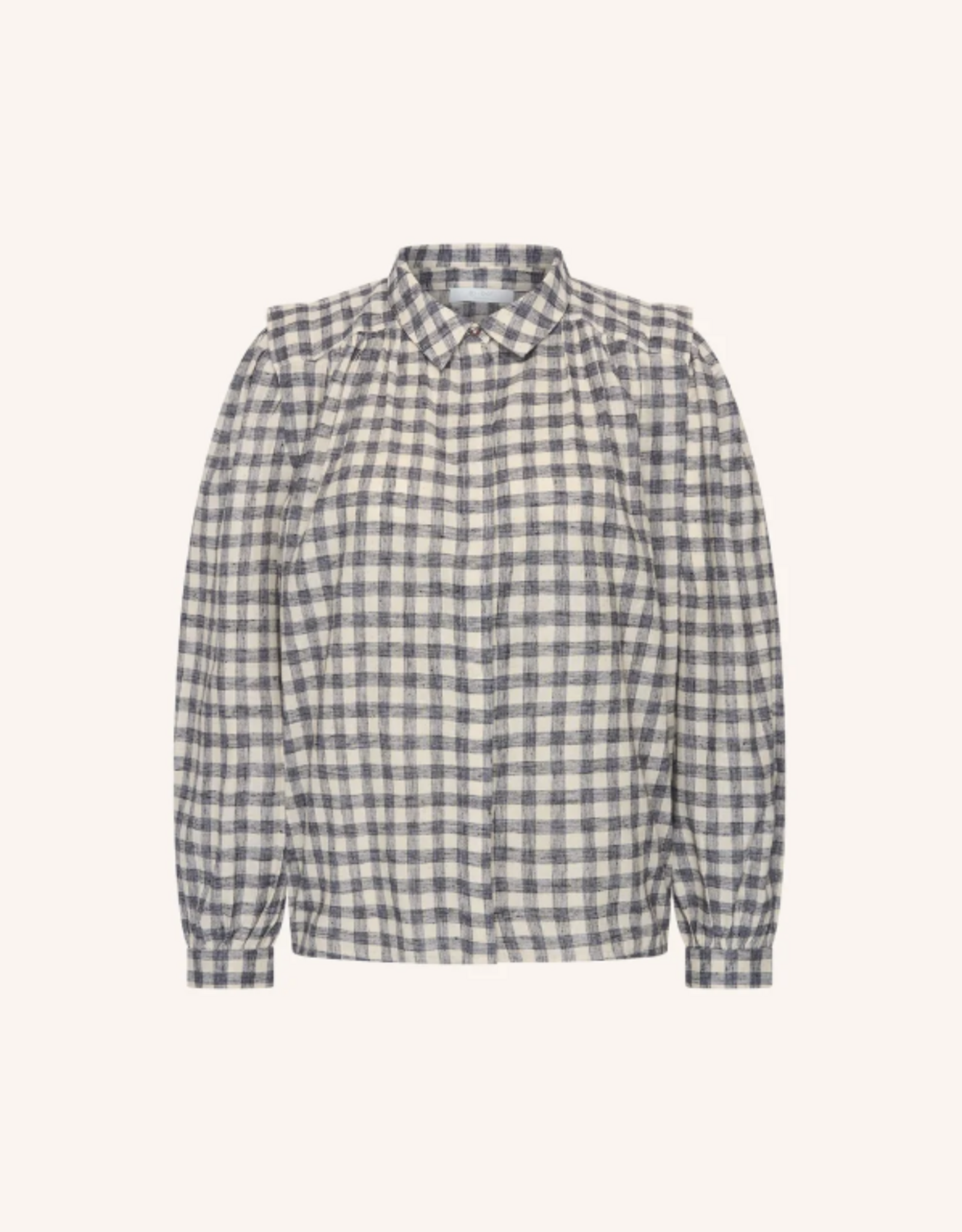 By Bar Maia Check Blouse Ash Grey