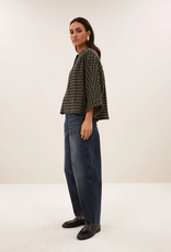 By Bar Jess Blouse Olive Check