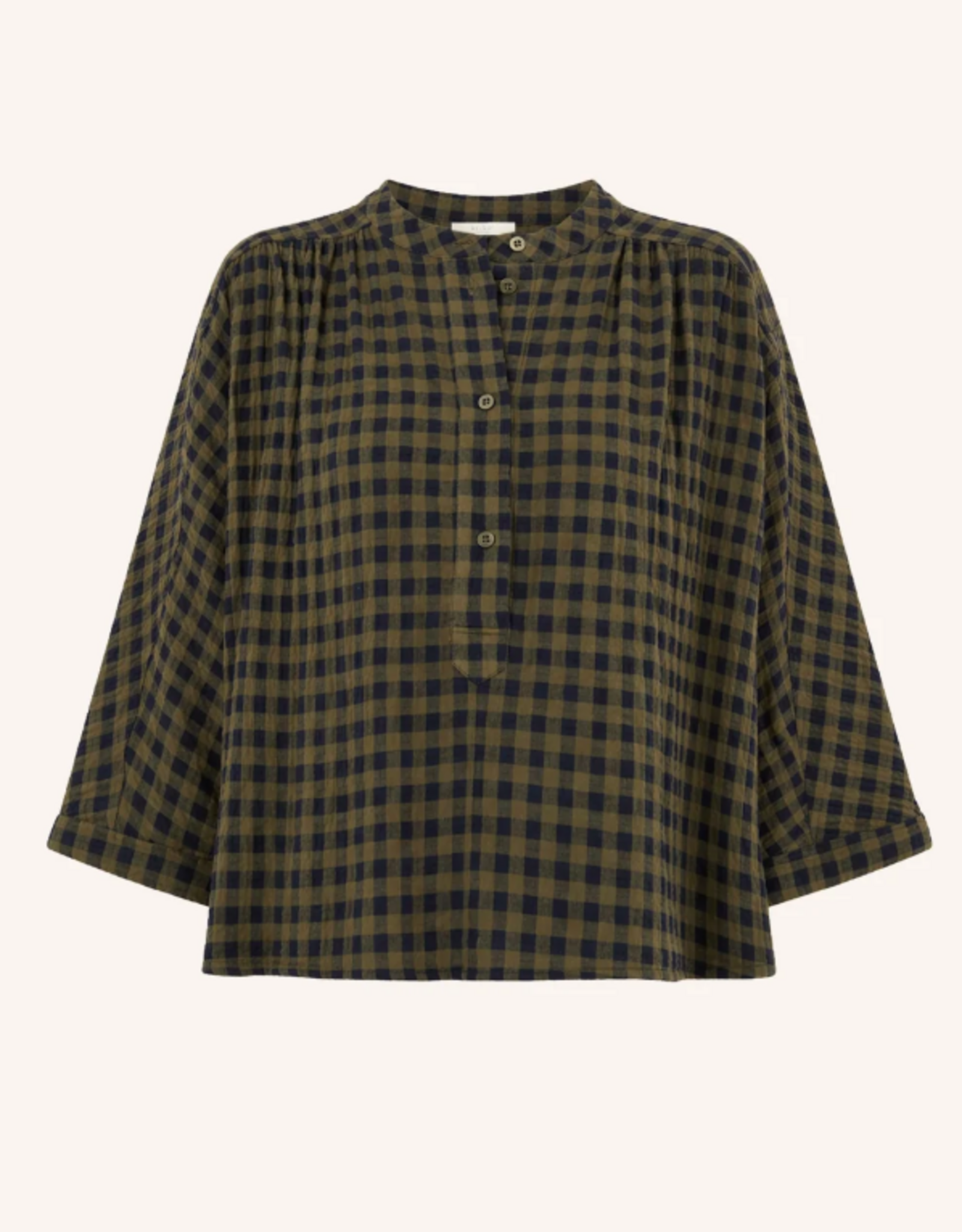 By Bar Jess Blouse Olive Check