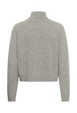 My Essential Wardrobe Tracy Knit Zip Cardigan Light Grey Melange