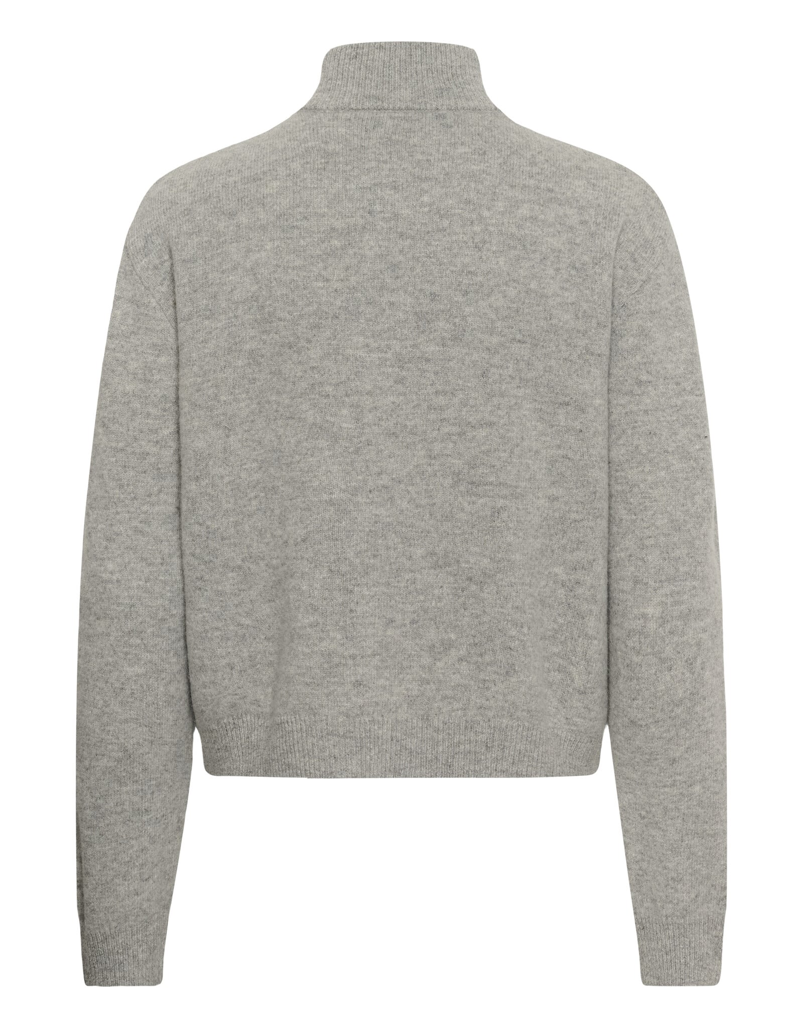 My Essential Wardrobe Tracy Knit Zip Cardigan Light Grey Melange