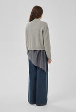 My Essential Wardrobe Tracy Knit Zip Cardigan Light Grey Melange