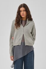 My Essential Wardrobe Tracy Knit Zip Cardigan Light Grey Melange