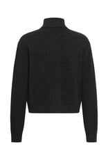 My Essential Wardrobe Tracy Knit Zip Cardigan Dark Grey Melange