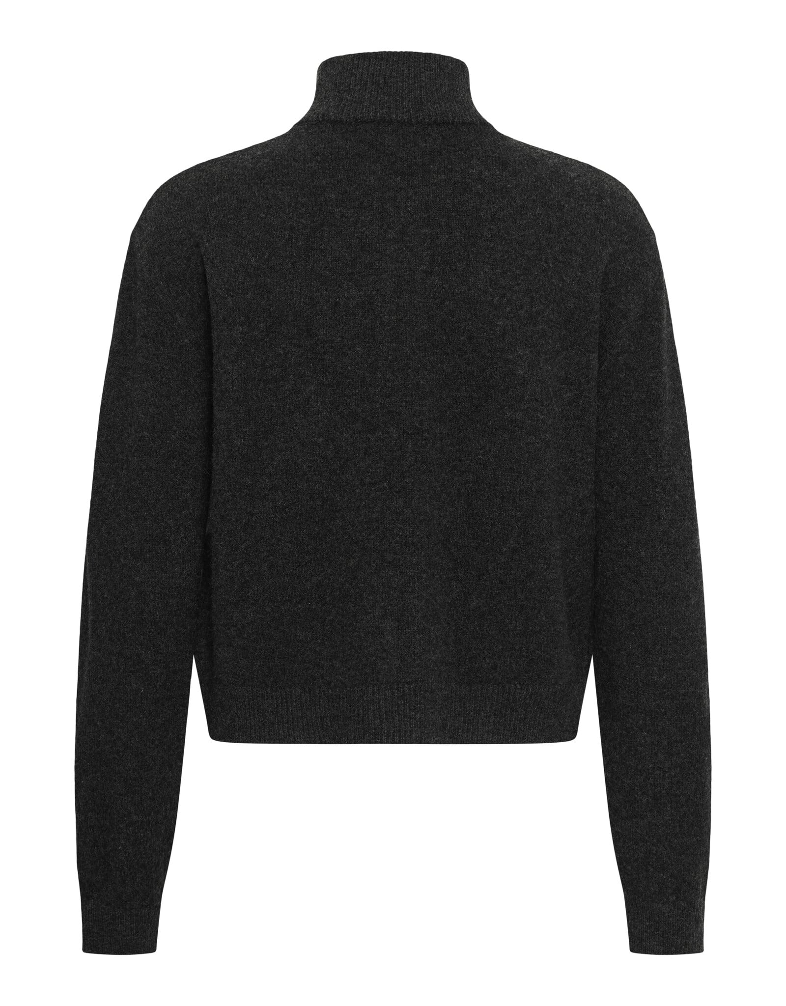 My Essential Wardrobe Tracy Knit Zip Cardigan Dark Grey Melange