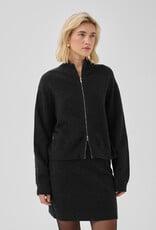 My Essential Wardrobe Tracy Knit Zip Cardigan Dark Grey Melange