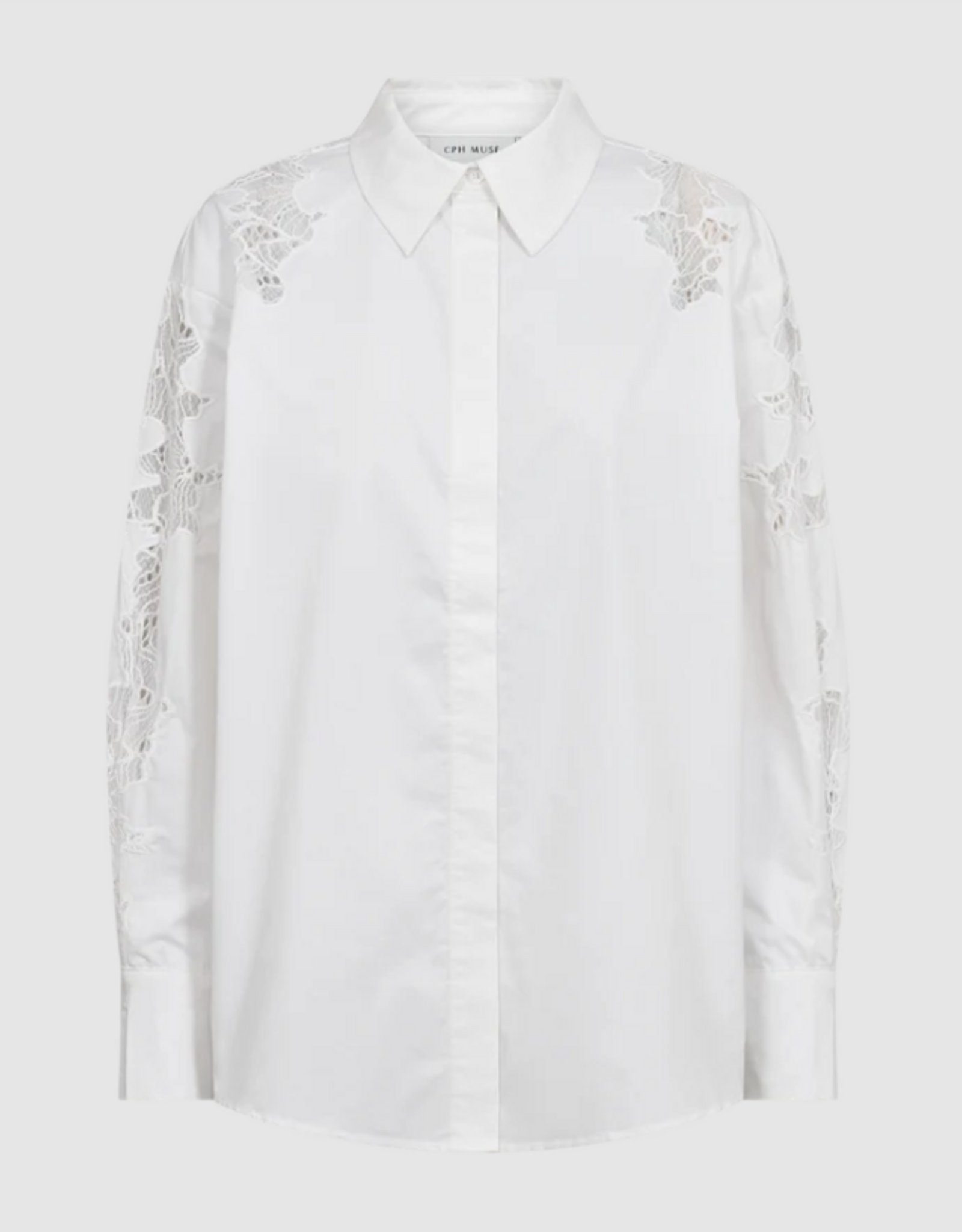 Cph Muse 211484 Shirley Lace Detail Shirt Bright White