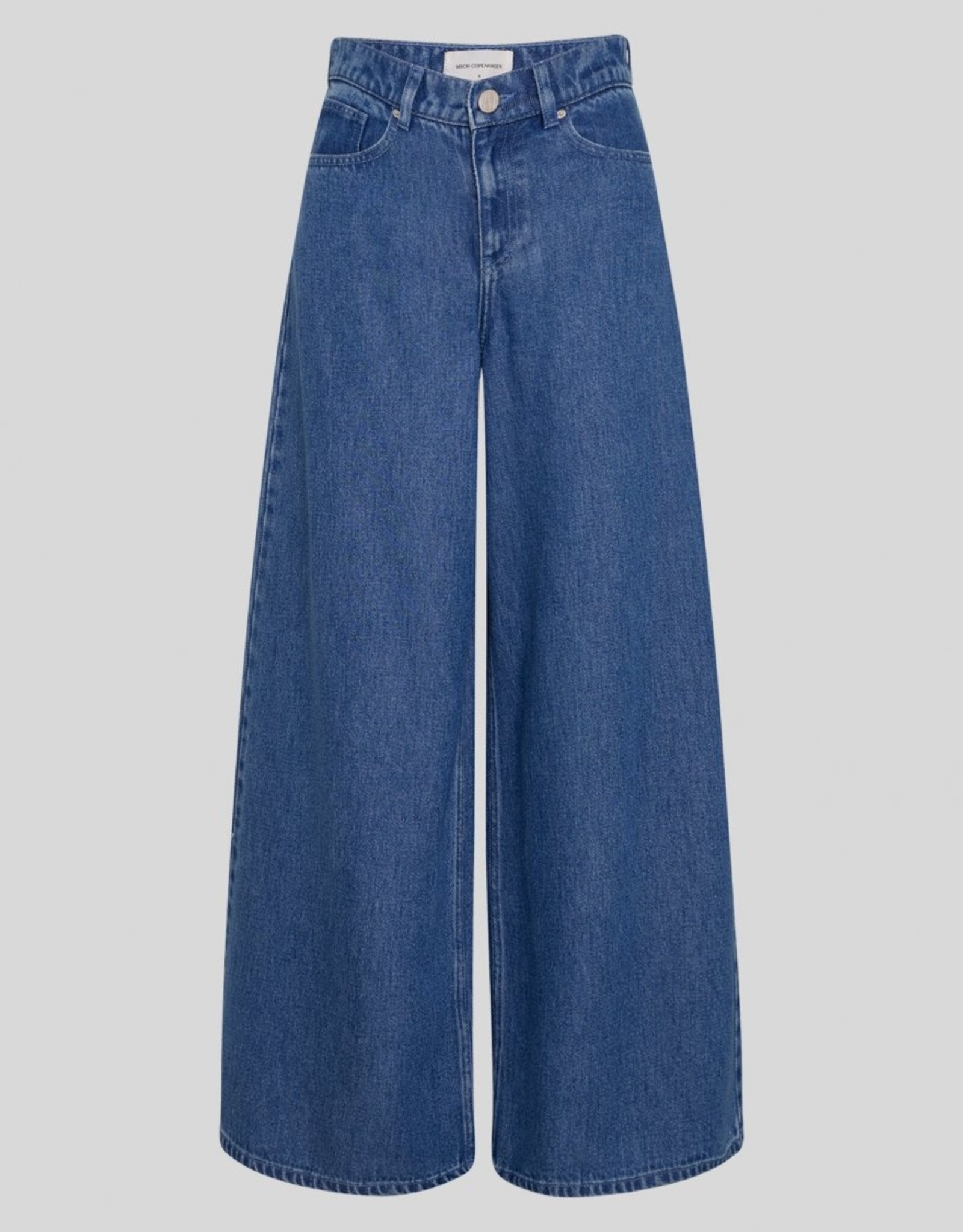 Moss Copenhagen Ago Rue Wide Pants Long Mid Blue Wash
