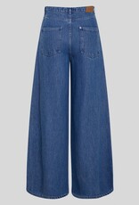 Moss Copenhagen Ago Rue Wide Pants Long Mid Blue Wash