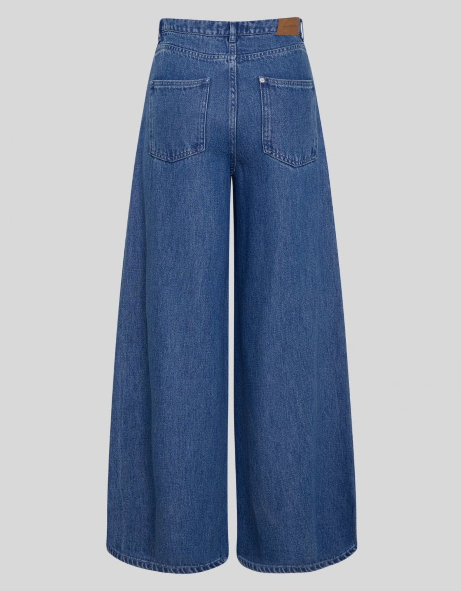 Moss Copenhagen Ago Rue Wide Pants Long Mid Blue Wash