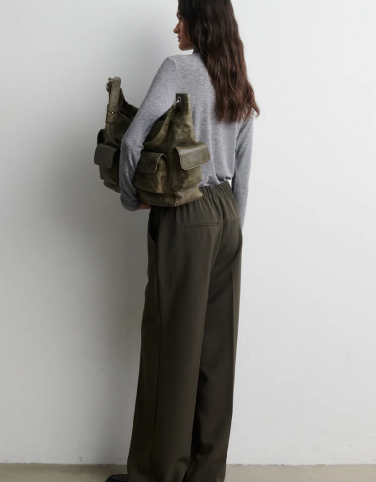 Second Female Fique Classic Trousers Black Olive