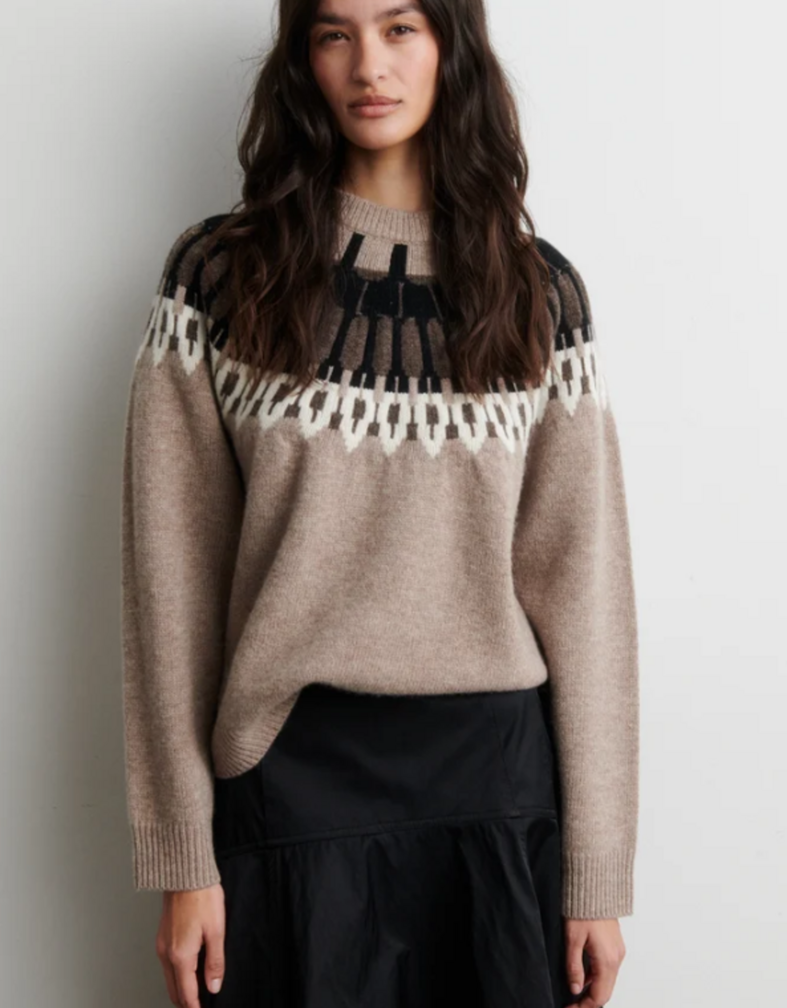 Second Female Arlo Knit O-Neck Beige Melange