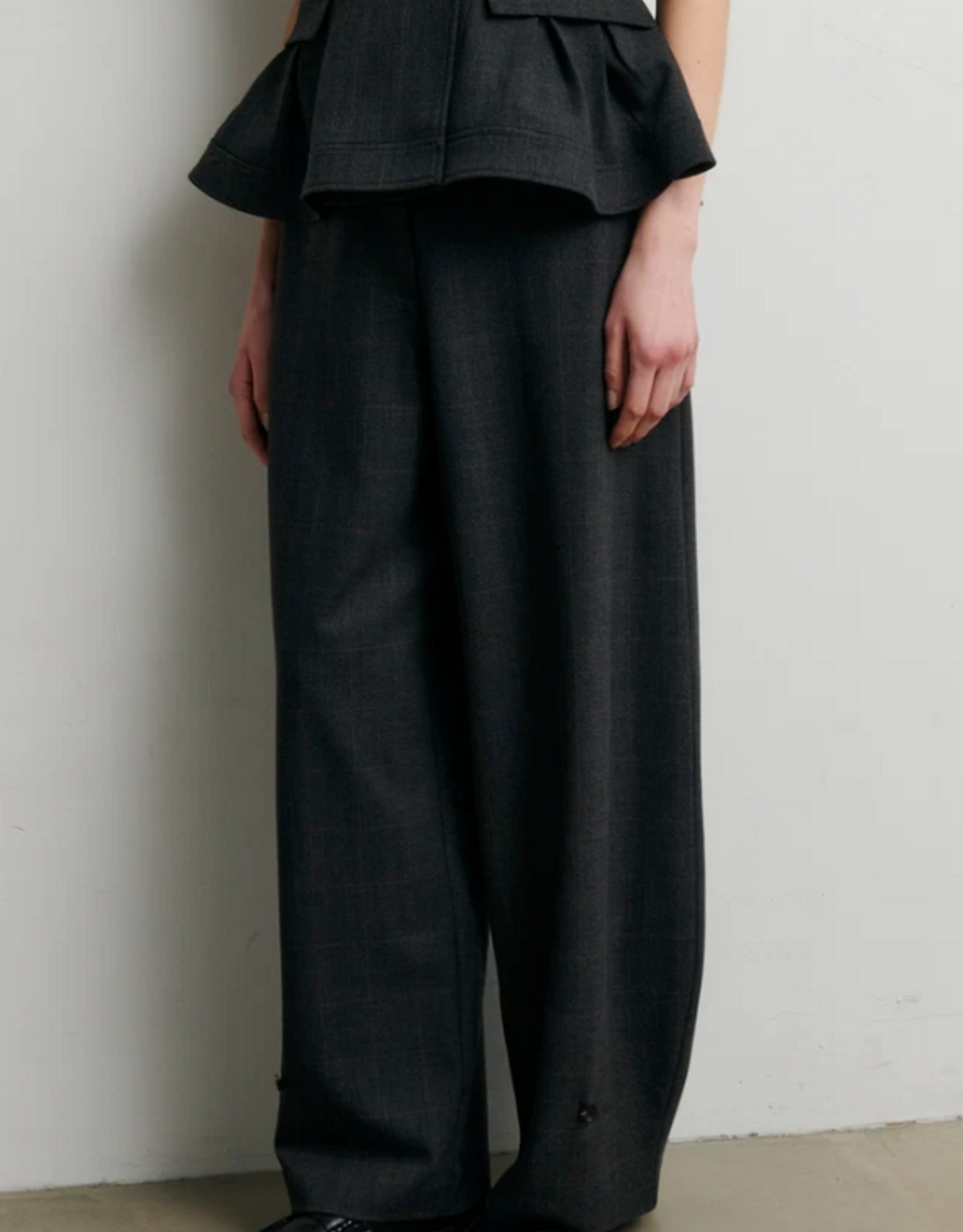 Second Female Anjou Trousers Dark Grey Melange