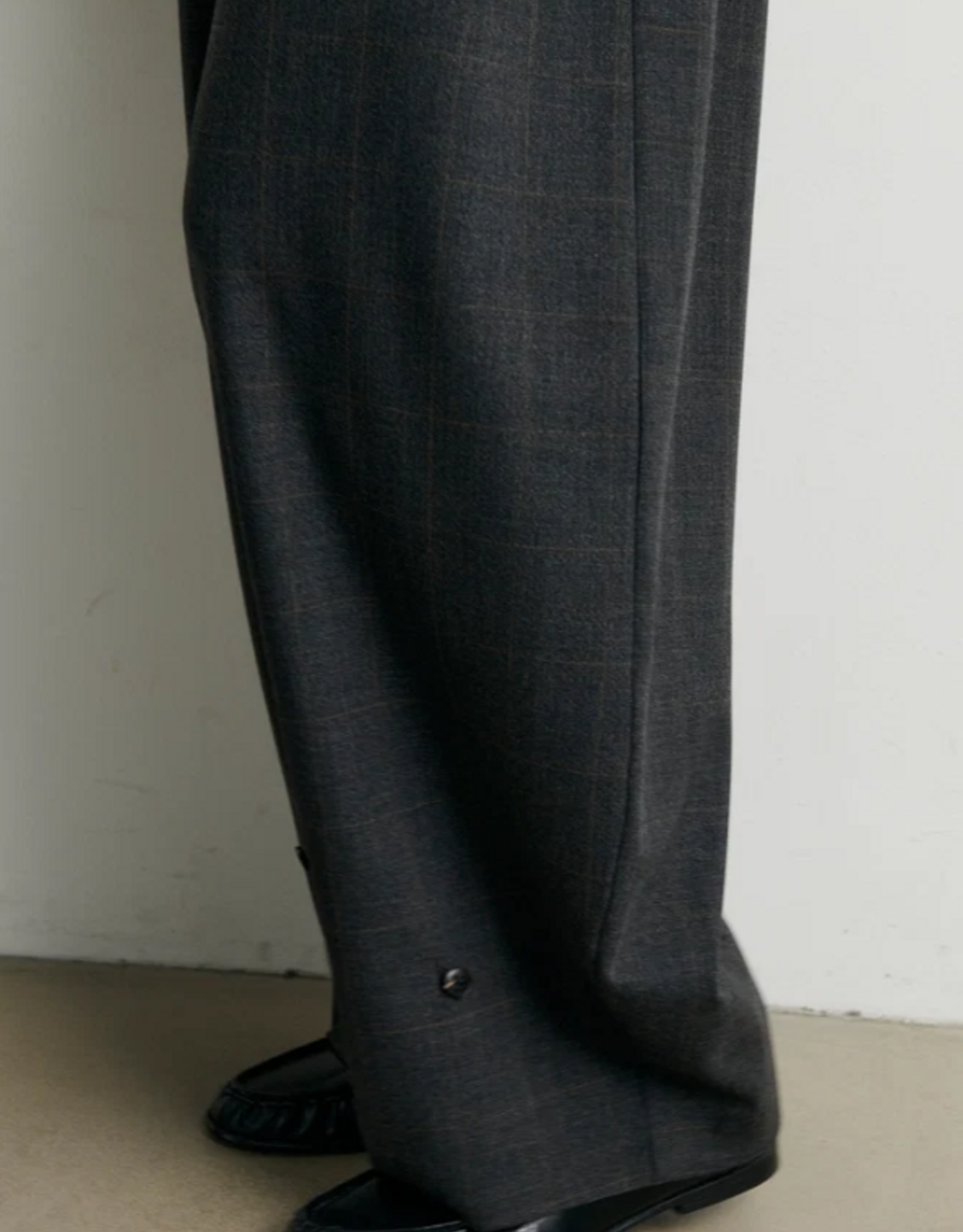 Second Female Anjou Trousers Dark Grey Melange