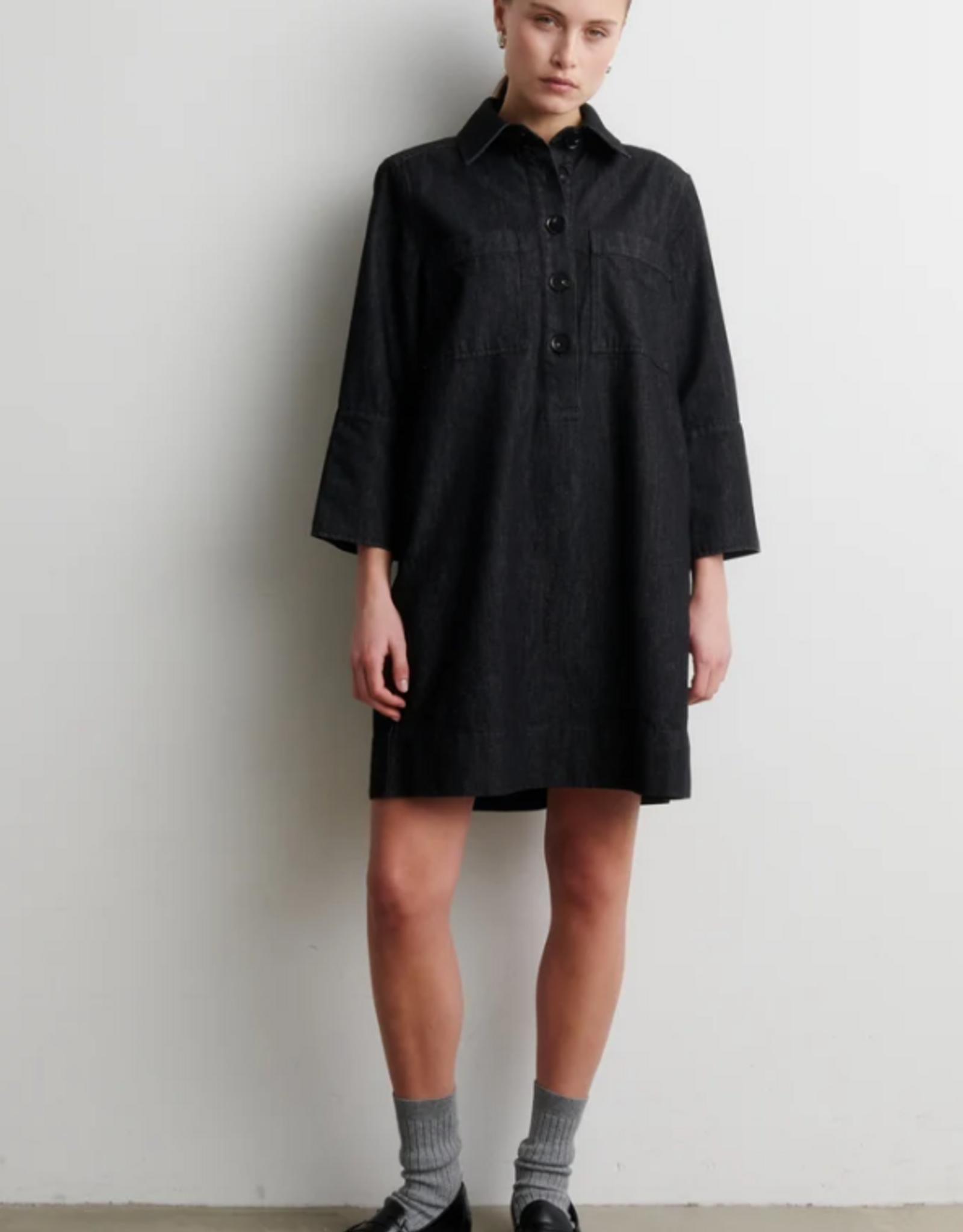 Second Female Dera Denim New Tunic Dress Black