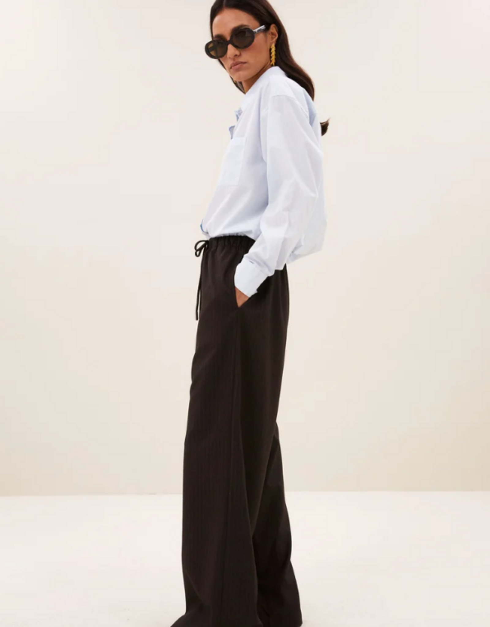 By Bar Pelle Pinstripe Pants Brown