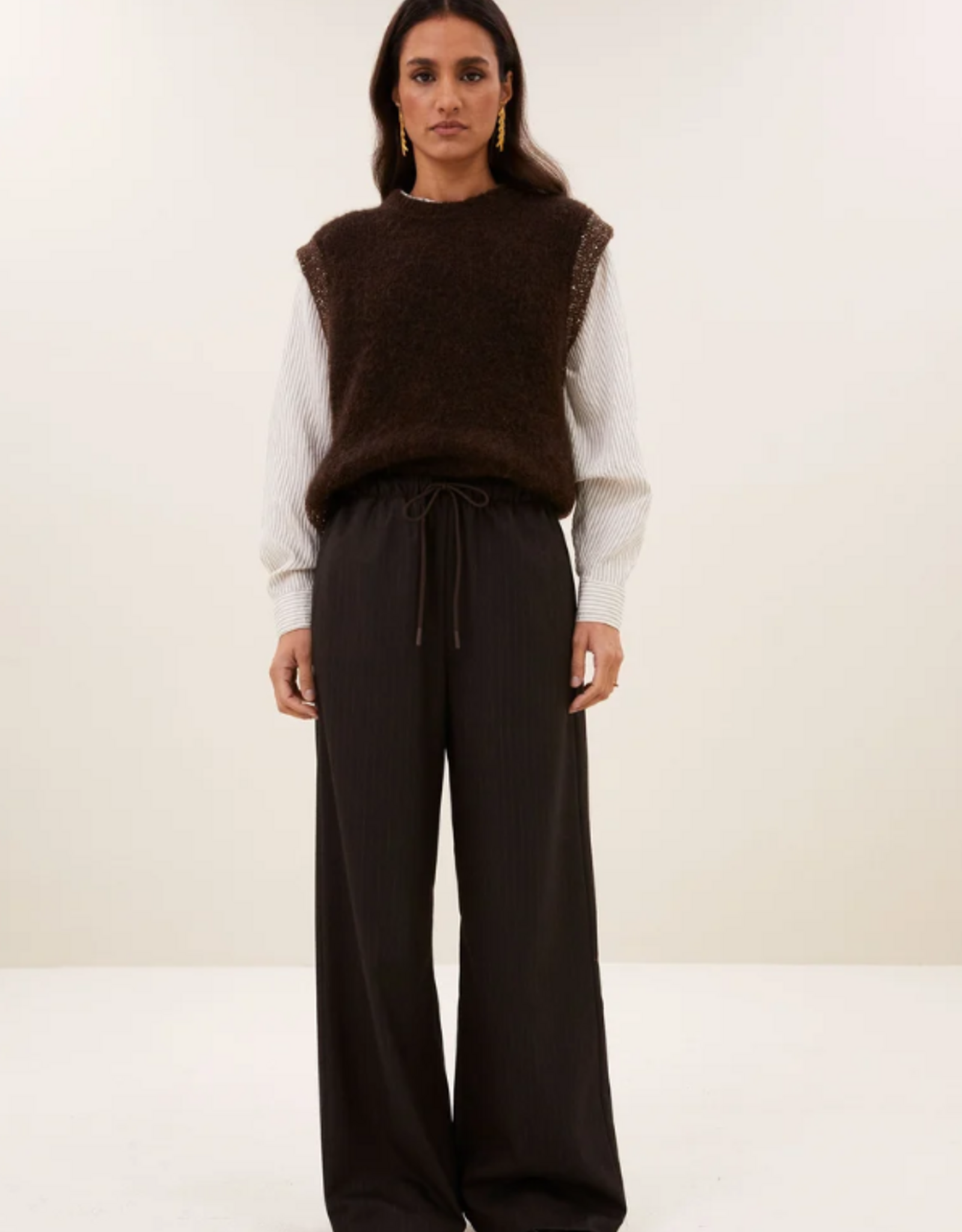 By Bar Pelle Pinstripe Pants Brown