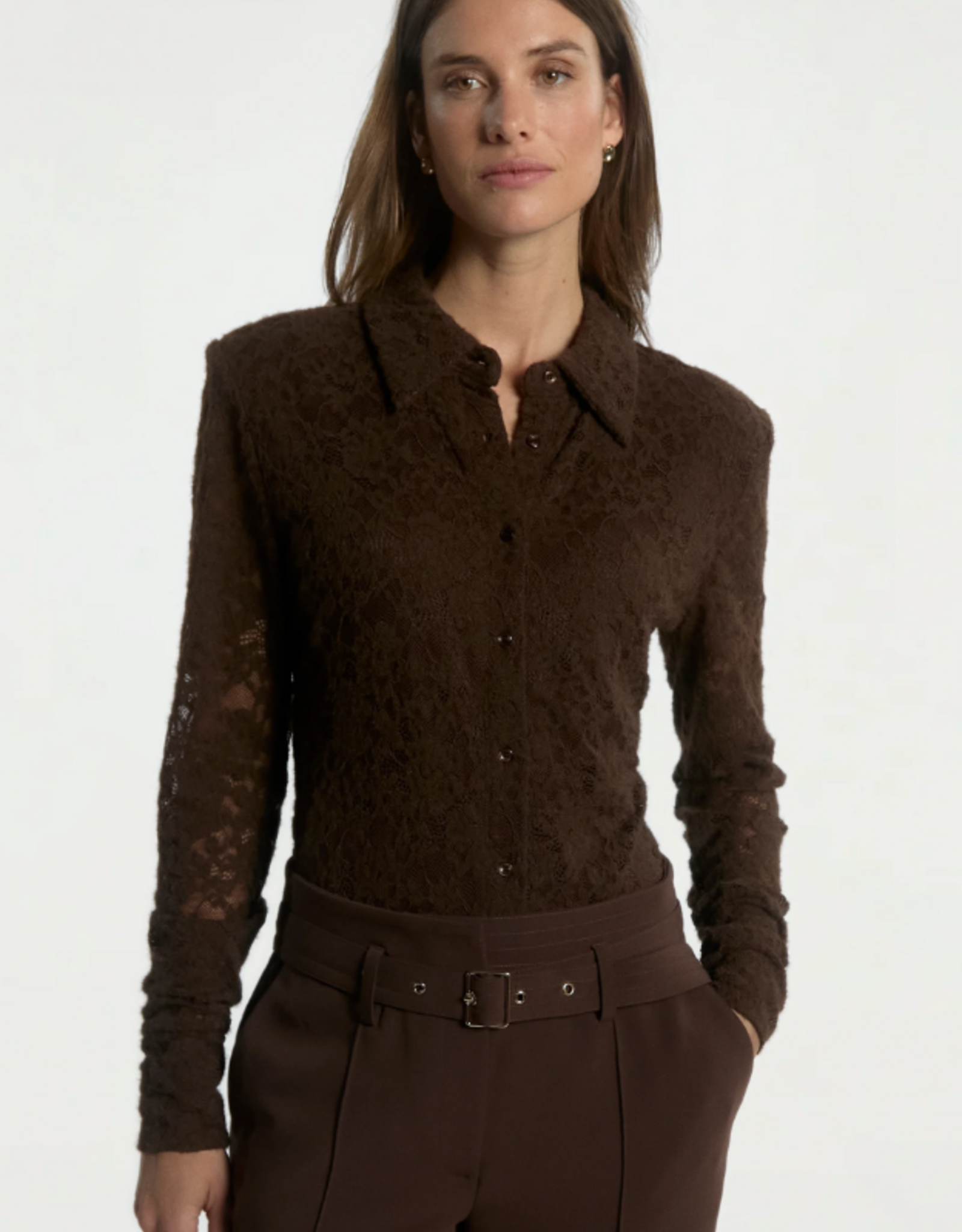 Aaiko Vigo Lace Top Fudge