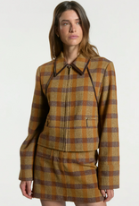 Aaiko Solin Brown Check Jacket Caramel