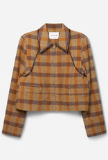 Aaiko Solin Brown Check Jacket Caramel
