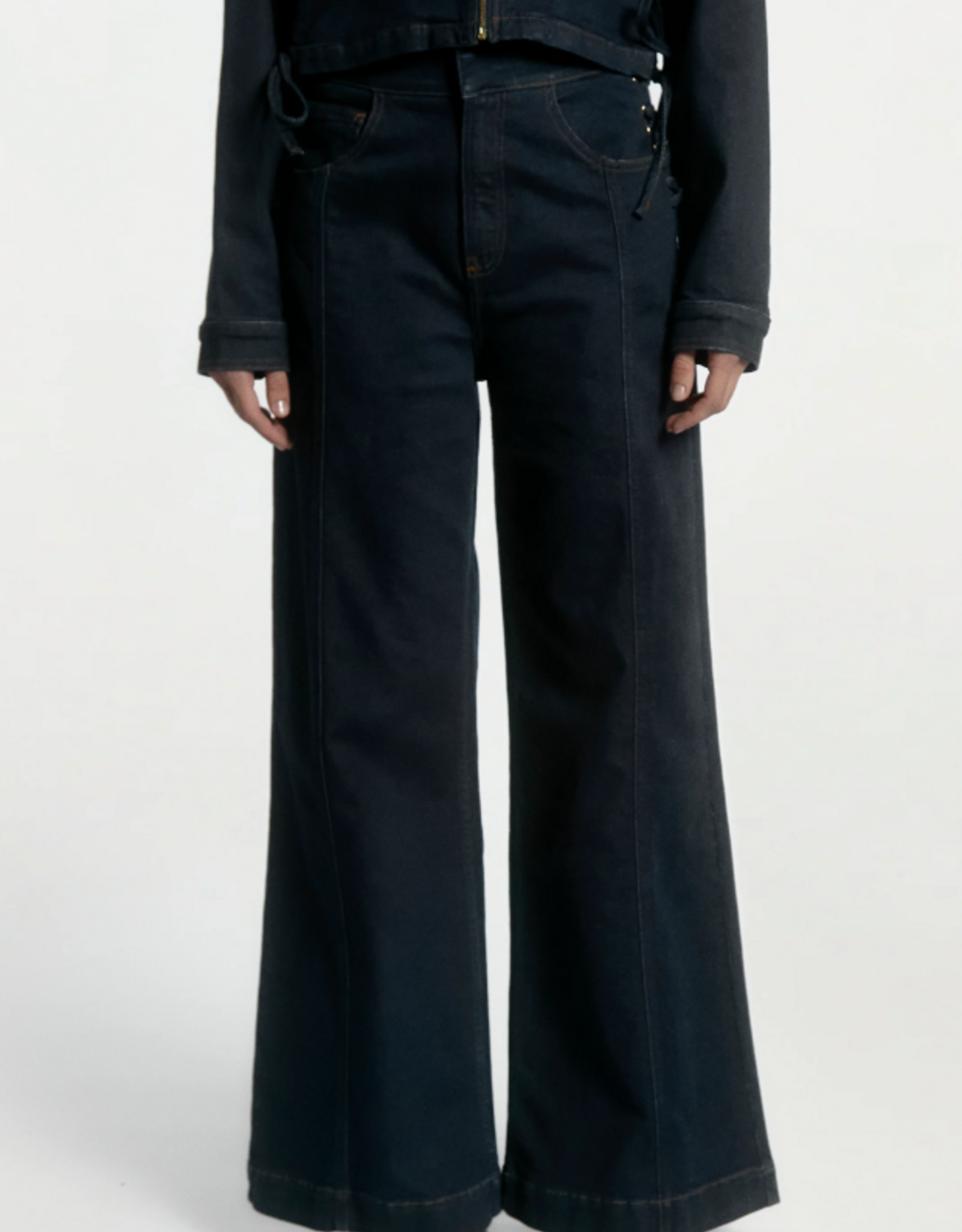Aaiko Charly Lacing Trousers Denim Blue