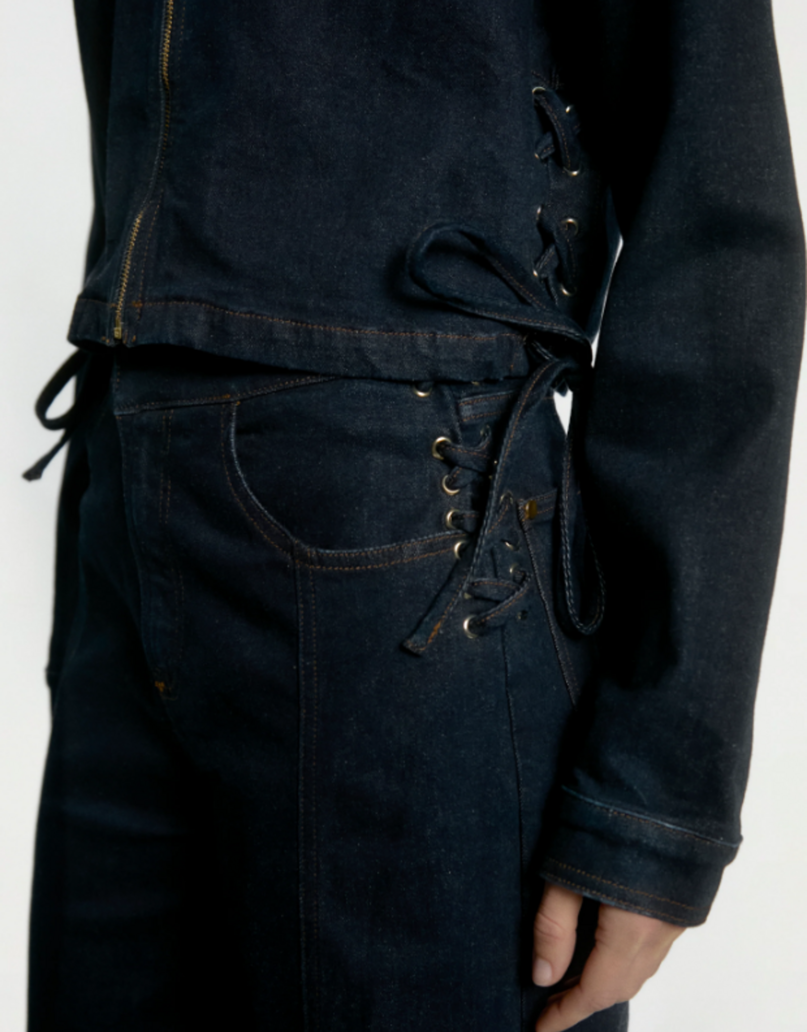 Aaiko Charly Lacing Trousers Denim Blue
