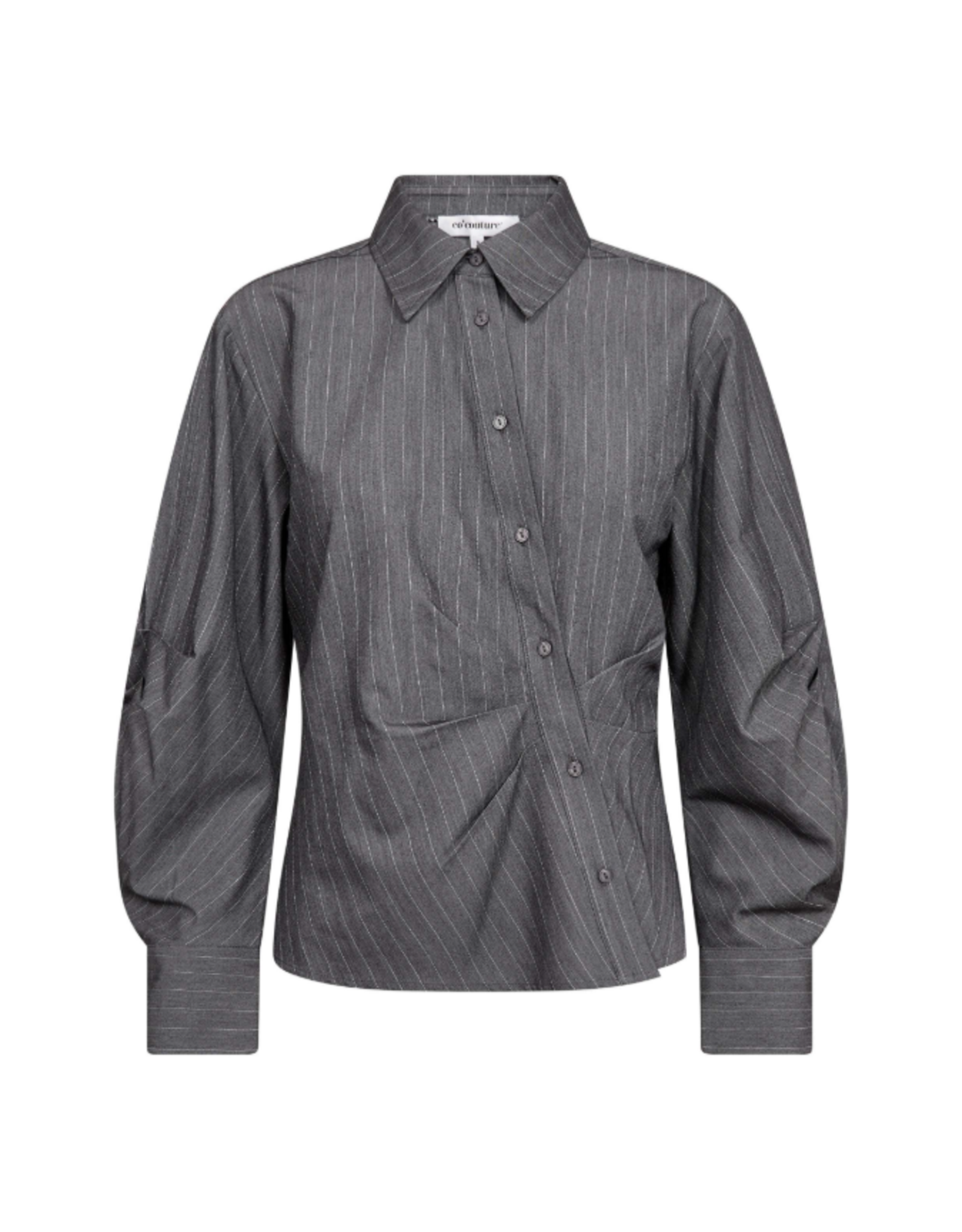 Co'Couture Lyvia Asym Pin Shirt Mid Grey