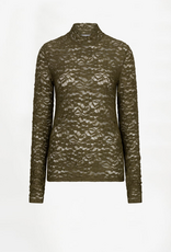 Dante 6 Irony Lace Turtle Neck Top Moss Olive